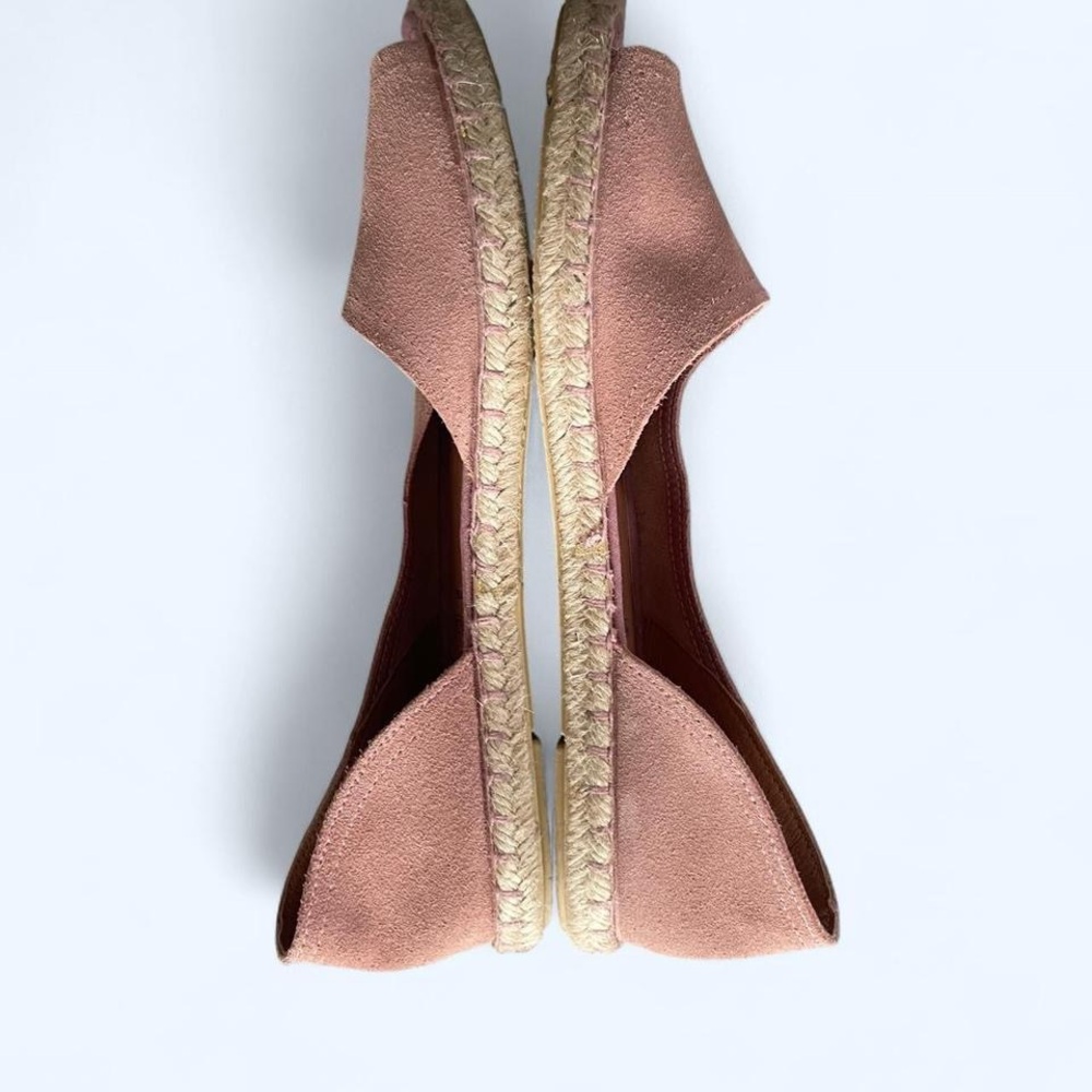 Verbenas Cruz Suede Leather Made In Spain Peep Toe Espadrilles Flats Womens 41 - Picture 3 of 7